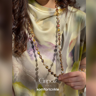 GRIPOIX 琉璃珍珠重工长项链Dentelle Long Necklace with pearls