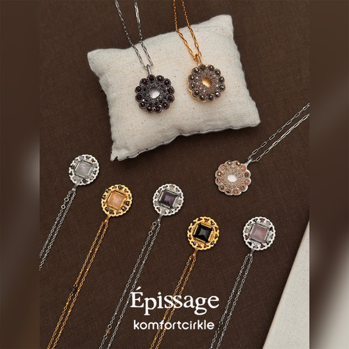 EPISSAGE Aura Kaleido/Flos Solis花形天然石项链锁骨链复古百搭