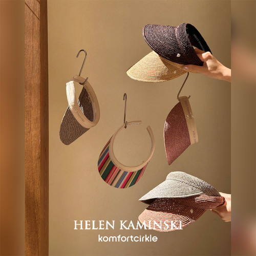 HELEN KAMINSKI Bianca宽檐拉菲草经典空顶防晒遮阳帽手工制作
