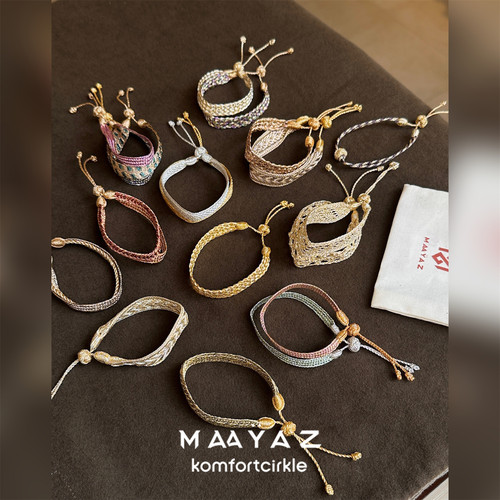 自留推荐 MAAYAZ 手链 摩洛哥手工制作金线编织绳结可调节手绳