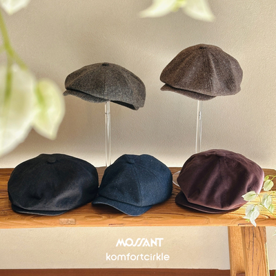 自留推荐 MOSSANT 经典纯色涂层肌理报童帽简约休闲百搭秋冬新款