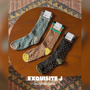 CA64拼色拼接条纹中筒袜子 意大利品牌 Exquisite