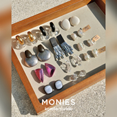 耳钉耳夹无耳洞耳饰 几何亚克力时髦个性 MONIES 丹麦设计师款