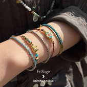 ENSAGE 自留推荐 定制款 925纯银绿松石手链精致高级质感百搭叠戴