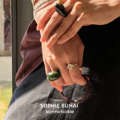 特价SOPHIE BUHAI 黑玛瑙戒指高级手工制作指环 Onyx Tilde Ring