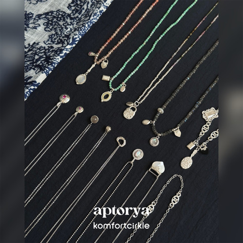 APTORYA 925银吊坠链条串珠项链锁骨链复古精致质感日常穿搭叠戴