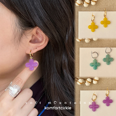 soft mountains软山 Lilac Glaze硬糖耳环 纯银原创设计耳钉