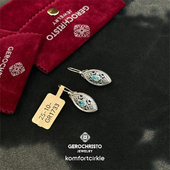 925纯银镂空雕刻长款 GEROCHRISTO GR1733眼睛锆石耳环 耳钩GC