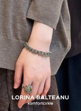 LORINA Octavia手链 法式手工编织串珠织线蕾丝手链高级质感腕饰