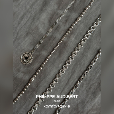 PHILIPPE AUDIBERT OT扣短款项链 银色链条锁骨链简约百搭素链