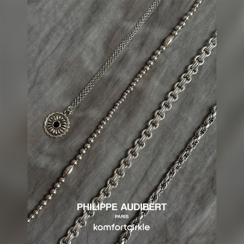 PHILIPPE AUDIBERT OT扣短款项链 银色链条锁骨链简约百搭素链