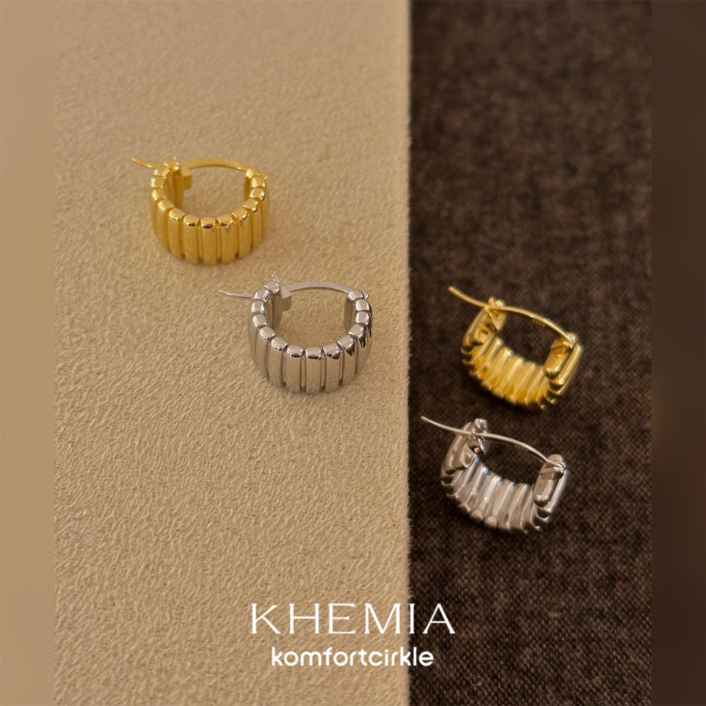 KHEMIA Fusilli耳环 纯银原创小众设计高级气质简约百搭耳饰图片