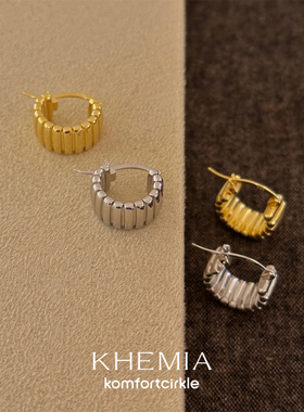 KHEMIA Fusilli耳环 纯银原创小众设计高级气质简约百搭耳饰