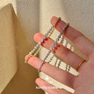 自留推荐定制款 ENSAGE 925银锆石手链精致高级质感百搭叠戴腕饰