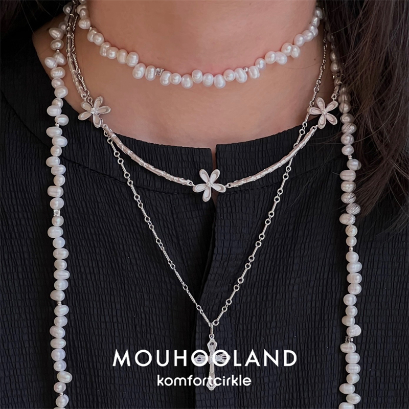 Mouhooland暮后之地 蕾丝小花花项链锁骨链925银手工拉丝原创设计