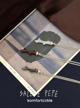 SALE E PEPE胡椒盐 纯银黑网格石彩虹石石英岩珊瑚吊坠项链锁骨链