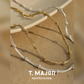 T.MAJOR 抽象山茱萸单花间隔百搭项链 925银素链锁骨链叠戴简约