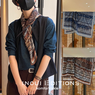 自留推荐 INOUI EDITIONS 70*70佩里斯羊毛印花方巾丝巾围巾披肩
