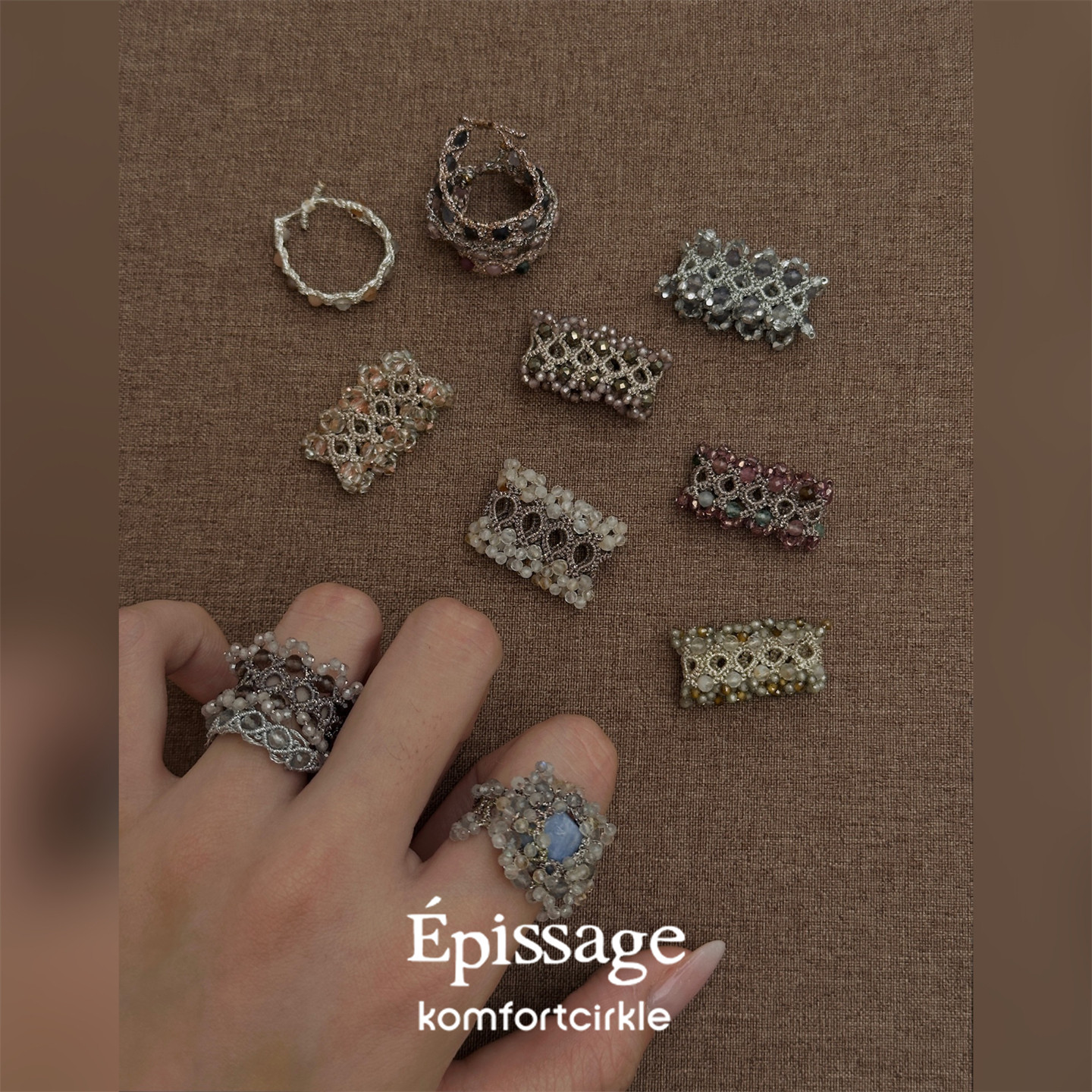EPISSAGE Tress&eacute; Ring天然石编织戒指女时尚新款小众设计师指环
