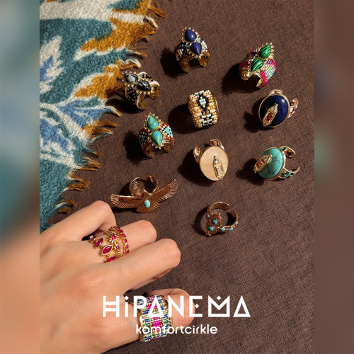 HIPANEMA 法式波西米亚风彩色复古戒指小众设计时尚个性指环叠戴