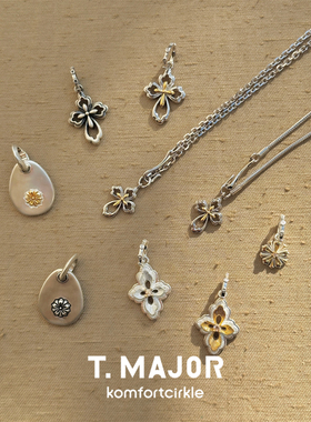 T.MAJOR 925银锆石吊坠项链华露基础百搭圆蛇链十字链素链礼物