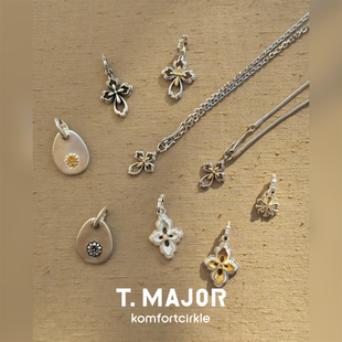 T.MAJOR 925银锆石吊坠项链华露基础百搭圆蛇链十字链素链礼物