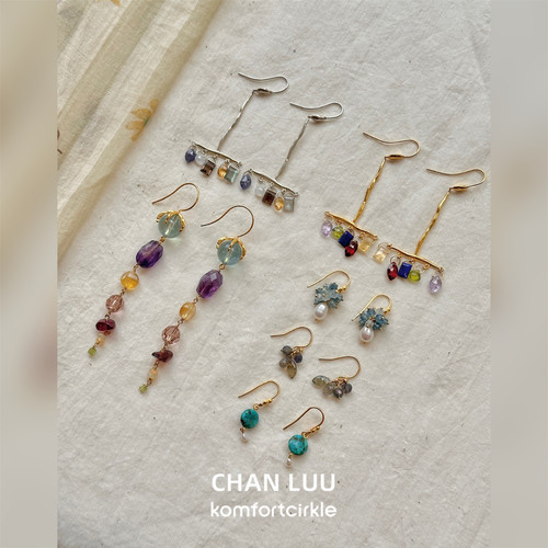 CHAN LUU 26春夏新品天然石耳钩原创设计手工制作精致小众耳饰