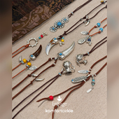 ENSAGE 游瓶游壶纯银绿松石吊坠项链复古毛衣链原创小众设计师