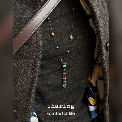 自留推荐 SHARING 经典彩色串珠编绳流苏长项链 法国手工叠搭