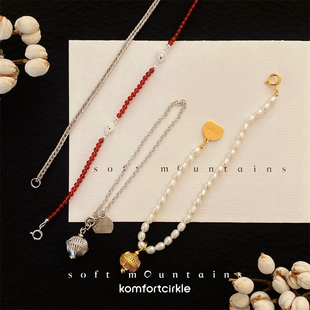 soft mountains软山 Harvest the moon 经典手工纯银链条手链腕饰