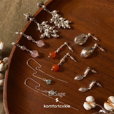 ENSAGE/APT702 925纯银水晶耳环原创设计小众简约高级质感耳饰