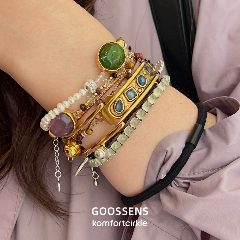 自留推荐 GOOSSENS 天然水晶法国轻奢经典宽版开口手镯Bracelets 饰品/流行首饰/时尚饰品新 手镯 原图主图