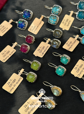 GEROCHRISTO GC925纯银半宝石雕花耳环耳钩 GR1588/1864/1866