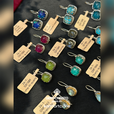 GEROCHRISTO GC925纯银半宝石雕花耳环耳钩 GR1588/1864/1866