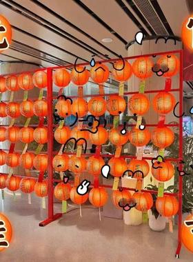 婚庆道具铁艺架子新年对联春联背景展示架红色中式灯笼架子支撑架