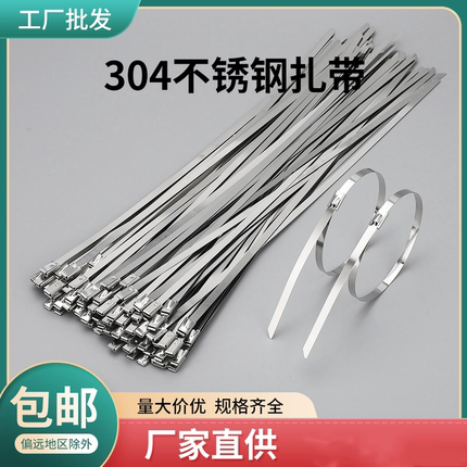 304金属扎带不锈钢收紧器 可拆卸重复使用高强度抗氧化自锁式固定