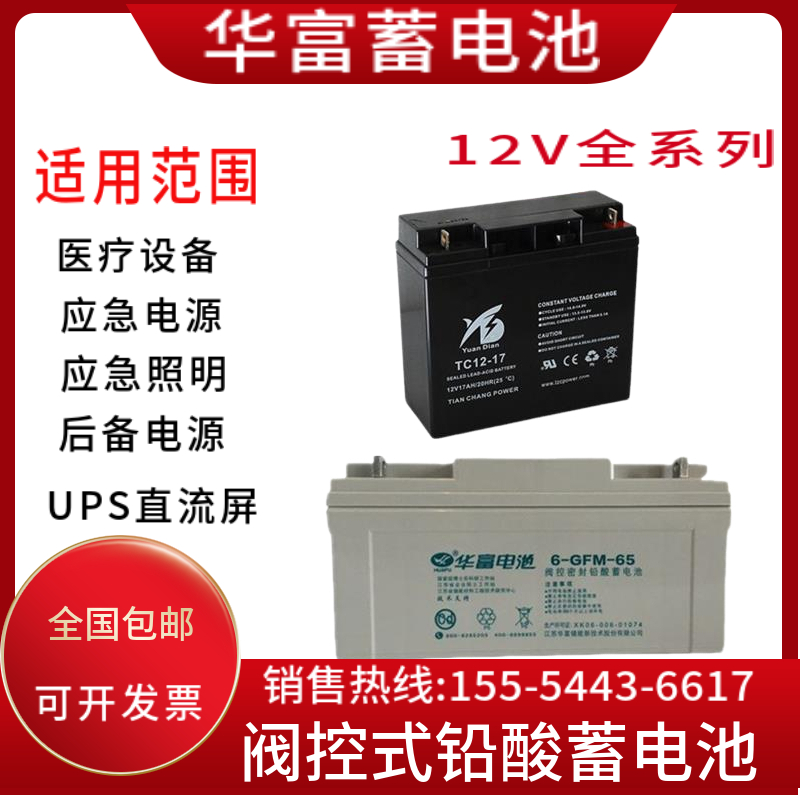 华富储能胶体蓄电池6-CNJ/GFM12V7A24A38A40A65A100消防直流屏EPS