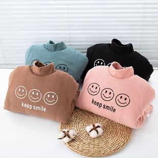 男童三层夹棉加厚卫衣冬季儿童高领保暖套头衫特厚过冬内搭棉上衣