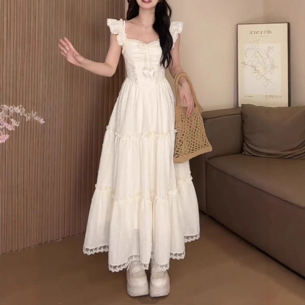 温柔风吊带连衣裙女夏法