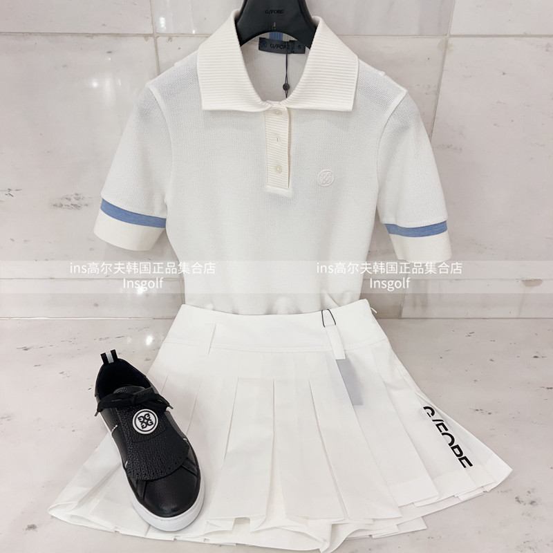 G FORE高尔夫服装G4女士户外运动GOLF翻领短袖针织上衣休闲长裤子