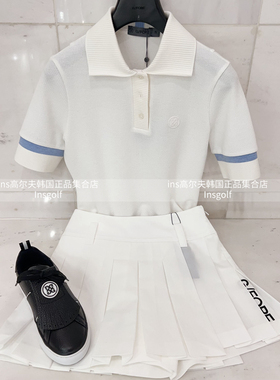 G FORE高尔夫服装G4女士户外运动GOLF翻领短袖针织上衣休闲长裤子