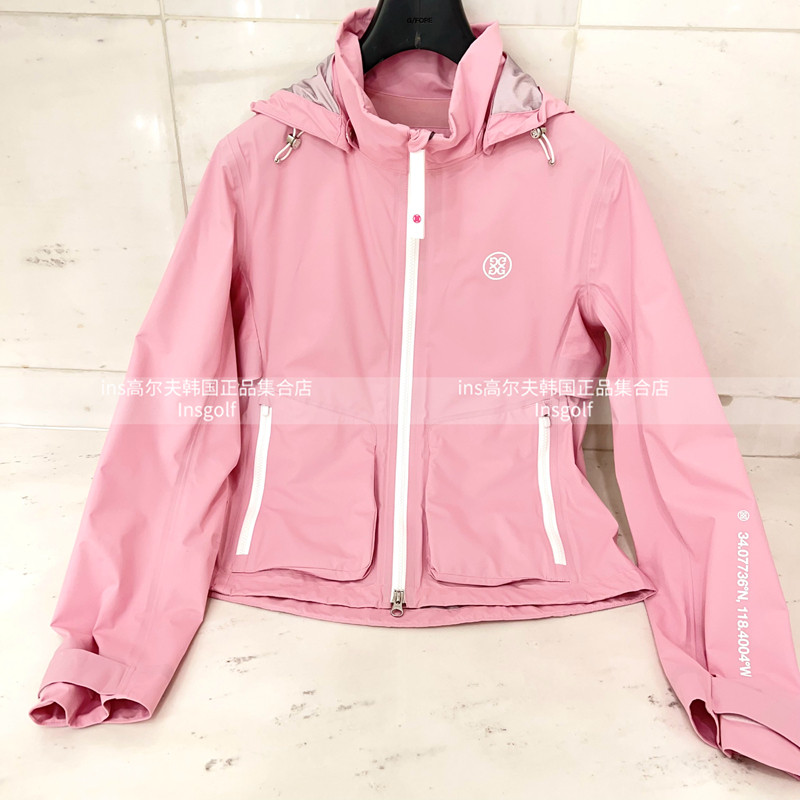 G FORE高尔夫户外运动长袖雨衣24春夏新款连帽拉链防水上衣外套女