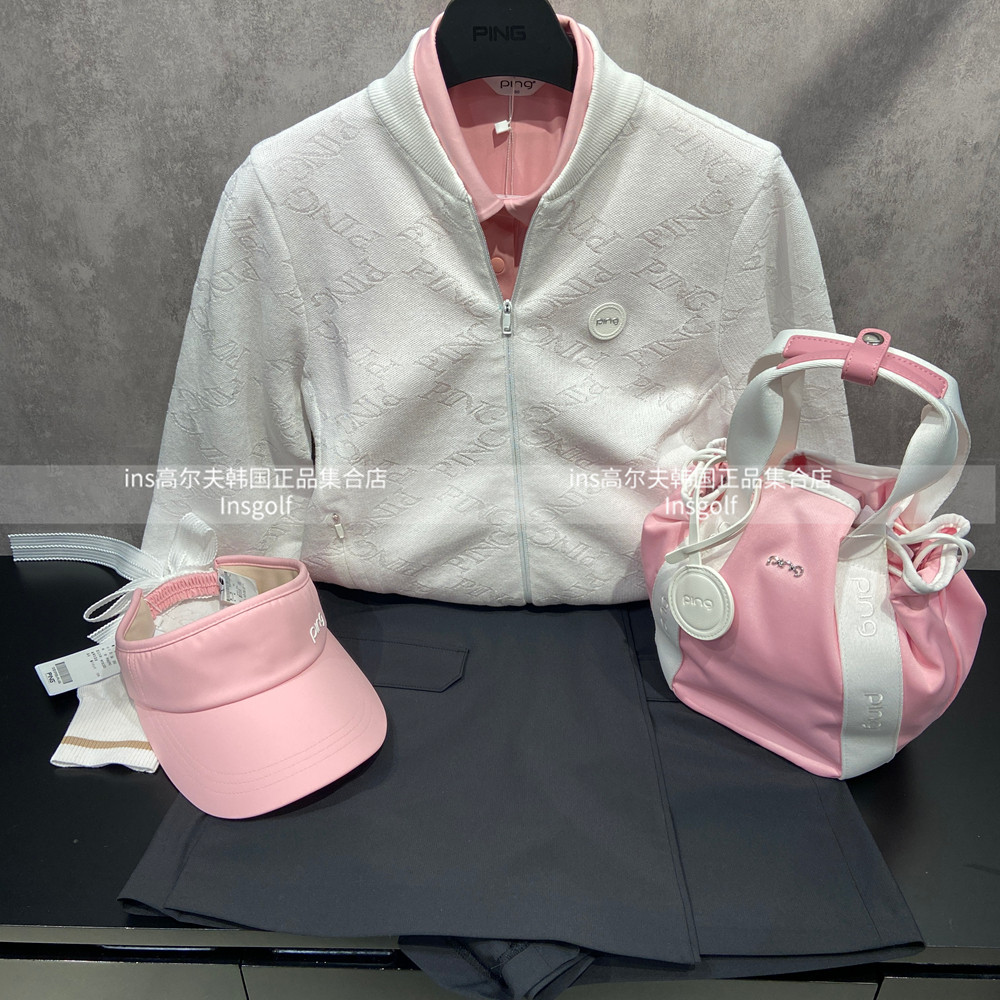 PING高尔夫服装25春季新款运动翻领长袖上衣百搭休闲GOLF女士短裙