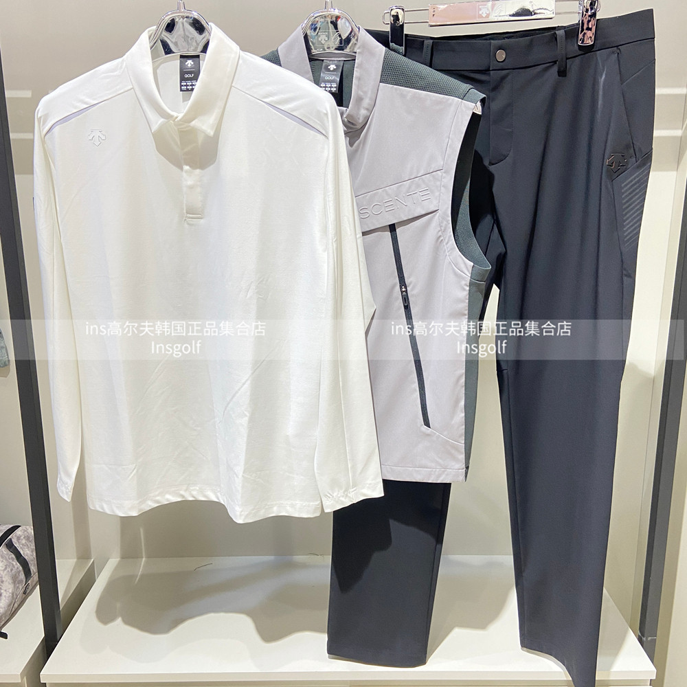 迪*特男款高尔夫服装25春季款防风无袖马甲背心长袖打底衫运动裤