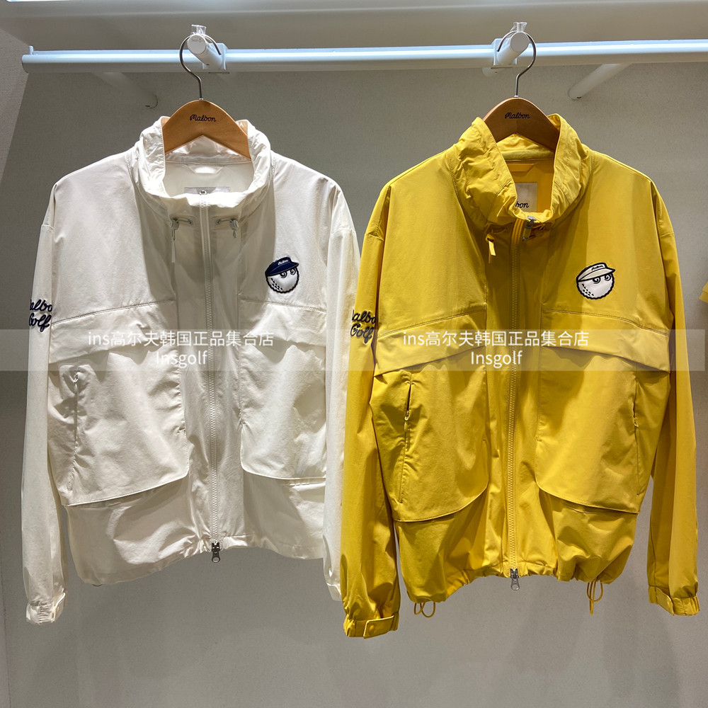 MALBON高尔夫户外运动百搭球衣外套拉链立领大口袋长袖薄款防风衣