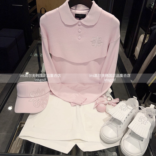 St andrews高尔夫户外运动球服套装女翻领针织衫上衣包臀半身短裙