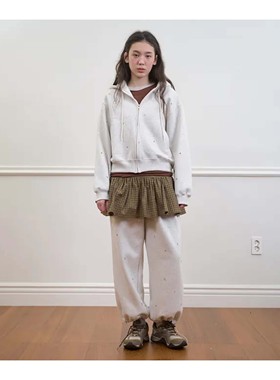 若若韩代正品直邮nocontent25秋冬连帽卫衣休闲外套女内搭打底短