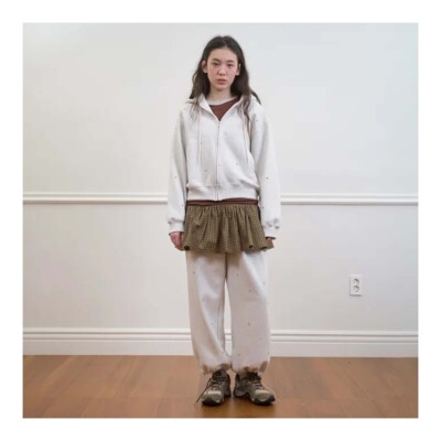 若若韩代正品直邮nocontent25秋冬连帽卫衣休闲外套女内搭打底短