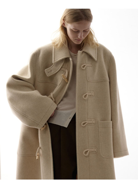 若若韩代正品直邮facade pattern25秋冬羊毛牛角扣大衣外套女长款