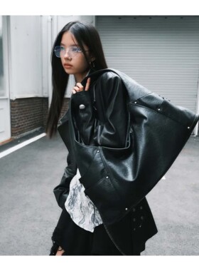 若若韩代正品直邮squareline复古慵懒风大容量通勤托特包单肩腋下